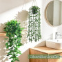 Der Rose 4 Pcs Plante Artificielle Tombante,Plantes Artificielles Interieur et Exterieur,Fausse Plante Convient pour Décorer le