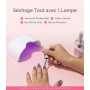 MelodySusie Lampe UV Ongles Gel Compacte et Légère (P-ART06F) avec Commande Simple par Bouton - Polymérise Tous les Gels Souples