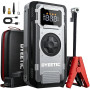 Booster Batterie Voiture avec Compresseur à Air, 6000A 150PSI/10.3Bar Gonfleur Pneus Démarreur Batterie Voiture (Tout Gaz / 10L