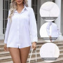 Sahunfri Chemise à Manches Longues pour Femme, Coupe régulière, Chemisier Noir avec Boutons pour Femme, Tenue décontractée