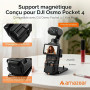 AMAZEAR Support magnétique pour DJI Osmo Pocket 4P/4/3, Accessoire Pocket4/3, Adaptateur d'extension magnétique, Support de boît