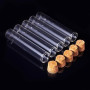 BENECREAT 20PCS 30ml Tube à essai en Verre avec Bouchon en liège Clair Plat Mini Bouteilles en Verre bocaux pour Laboratoire, Pa