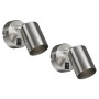 ledscom.de 2 pièces Applique WAIKA, interrupteur, inox mat, ronde, 1x GU10 max. 60W