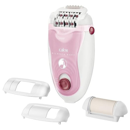 Calor Silence Soft Epilateur, 24 pinces précision, Ultra silencieux, Technologie microcontact, 3 accessoires, Fabriqué en France
