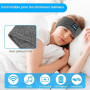 Flintronic Casque de Sommeil, Bandeau Bluetooth, Anti Bruit Sommeil Bandeau Bluetooth, pour Sport, Voyage, Dormeurs Latéraux(Gri