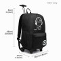 Kono Cartable à roulettes Enfant 24 L, Sac à Dos Trolley LED Lumineux, Bagage Cabine École Primaire Fille Garçon Voyage