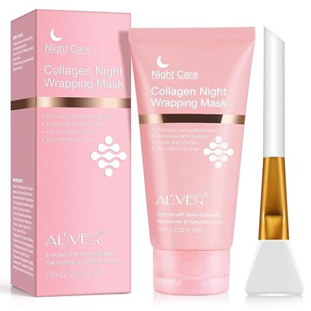 Masque au collagène coréen pour une hydratation profonde et durable qui lisse et raffermit la peau pendant la nuit