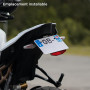 evermotor 2 pièces Catadioptre Moto Homologué E4, Réflecteur Arrière pour vélo Œil de chat avec Plaque Aluminium de 150° Autocol