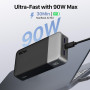 NOBIS Batterie Externe 20000mAh 90W Bidirectionnelle | 4 Ports USB-C/USB-A, compatible avec Ordinateur Portable, MacBook, Tablet