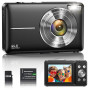 Appareil Photo Numérique 1080P 44MP Caméra Vlogging pour Enfants Ados, FHD Compact Portable avec Écran 2,4" Zoom 16X, Mini Camér