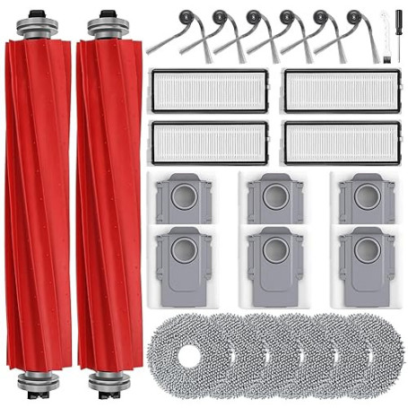 26 Rechange Accessoires pour Roborock QV 35A / QV 35S / QR 798 / QR 598 Aspirateur Robot Laveur, 6 Sacs à poussière 6 Serpillièr