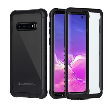 seacosmo Coque Samsung Galaxy S10 6.1' avec Protège-écran Full Body Protection Intégré Antichoc Etui [Compatible avec Capteur d'