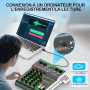 Aveek Audio Mixer,Table de Mixage Professionnelle avec USB/Bluetooth,4 Canaux D'entrée Stéréo DJ Mixer,48V Phantom Power 99 DSP