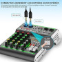 Aveek Audio Mixer,Table de Mixage Professionnelle avec USB/Bluetooth,4 Canaux D'entrée Stéréo DJ Mixer,48V Phantom Power 99 DSP