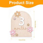 AOEVUIR 1 Pcs Carte Mensuelle Bebe avec Points de Colle Style Floral Carte Mensuelle en Bois Carte en Bois Etape Bebe Accessoire