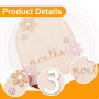 AOEVUIR 1 Pcs Carte Mensuelle Bebe avec Points de Colle Style Floral Carte Mensuelle en Bois Carte en Bois Etape Bebe Accessoire