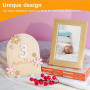 AOEVUIR 1 Pcs Carte Mensuelle Bebe avec Points de Colle Style Floral Carte Mensuelle en Bois Carte en Bois Etape Bebe Accessoire
