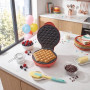 Giles & Posner Funfair Bubble Waffle Maker – Plaques de cuisson antiadhésives sans PFAS, temps de préchauffage de 2 minutes, voy
