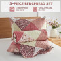 Qucover Patchwork Couvre Lit, Dessus de Lit et Couvre Lit 2 Personnes 220x240 cm, Boutis Courtepointe Matelassé Réversible Multi