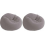 Intex Fauteuil Gonflable Beanless Bag - Pouf - 114 x 114 x 71 cm, Gris (Lot de 2)
