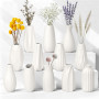 JBER Lot de 12 Petits Vases Décoratifs - 13 cm Vase Blanc en Céramique Mate pour Herbe de la Pampa, Fleurs Séchées - Décoration 