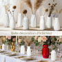 JBER Lot de 12 Petits Vases Décoratifs - 13 cm Vase Blanc en Céramique Mate pour Herbe de la Pampa, Fleurs Séchées - Décoration 