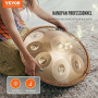 VEVOR Tambour à main, 550 mm et 10 notes, instrument à tambour handpan en ré mineur, avec maillets, support 432 Hz et sac de tra