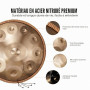 VEVOR Tambour à main, 550 mm et 10 notes, instrument à tambour handpan en ré mineur, avec maillets, support 432 Hz et sac de tra