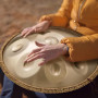 VEVOR Tambour à main, 550 mm et 10 notes, instrument à tambour handpan en ré mineur, avec maillets, support 432 Hz et sac de tra