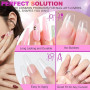 2X8ml Colle Faux Ongles UV 6 en 1 Professionnelle, Colle Capsule Extra Forte et Transparente, 2X8ml Gel Capsule Ongle pour Pose