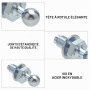 M8 Rotule à bille 2 pcs, boulon à bille en acier inoxydable, tête sphérique de 10 mm pour ressorts à gaz, filetage M8 Tête sphér