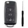 Yuiturt Etui De Clé de Voiture VW 3 Boutons pour Golf Mk6/Passat/Jetta/Polo/Beetle/Seat/Skoda, Boîtier Télécommande de Remplacem