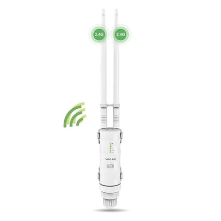 Repeteur WiFi Exterieur Puissant avec Antenne WiFi Longue Portée - Amplificateur Wavlink N300 2.4G- Outdoor Poe Répéteur WiFi Ex