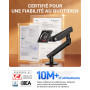 HUANUO Support Ecran PC pour écrans 13–32", Bras écran PC MechaSpring (Inclinaison/pivotement/Rotation), FlowLift Pro Montage VE