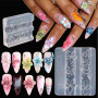 Zosutetoxo Nails Mold, Moule de Clou avec Motifs Floraux en Silicone 3D pour Nail Art, Tampon pour Manucure DIY
