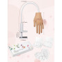 Adonafy Main D'Entrainement Manucure - Silikon Main Entrainement Ongles avec 200 Pièces Faux Ongles - Flexible Fausse Main pour