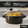 Crealys 545413 Friteuse Traditionnelle Ø26 cm en Acier Émaillé avec Panier & Couvercle Verre – Cuisson à l’Ancienne pour Frites