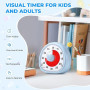 Diboniur Minuteur Visuel Enfant Rechargeable, 60 Minutes Timer Compte à Rebours Silencieux, Timer Enfant Apprentissage, Outil de
