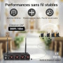 TONOR Système de Micro sans Fil avec 4 émetteurs de Poche/micros-Cravates/Casque à Effet Hall, 4x5 fréquences, portée 60m, pour