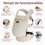 Momcozy Porte-bébé - Ergonomique, confortable et léger, adapté aux bébés de 3 à 20 kg, facile à enfiler, idéal pour une parental