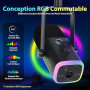 FIFINE USB/XLR Streaming Micro Gaming pour PC PS4 PS5, RGB Cardioïde Dynamique Microphone avec Support, pour Mixer Cartes Son, p