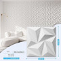 Art3d Lot de 20 panneaux muraux décoratifs 3D en PVC, 1,8 m², décoration murale intérieure en PVC, 30 x 30 cm,Blanc