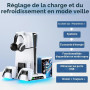 OIVO Support PS5 pour Playstation 5/ Pro/ Slim avec Ventilateur de Refroidissement à 3 Vitesses, Chargeur Manette Play 5 avec In