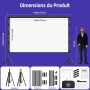 Écran de Projection Portable 120 Pouces avec Trépied - LEORFI Toile de Projection HD 4K 16:9 pour Intérieur/Extérieur, Projectio