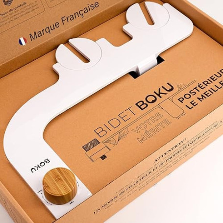 Boku Pulvérisateur Bidet Non Électrique avec Double Buses Rétractables Autonettoyantes - Nettoyage Avant et Arrière - Bouton Pou
