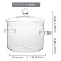 Qezodsx Casserole en Verre avec Couvercle, Marmite à Mijoter et Soupe Transparente, Haute Teneur en Borosilicate 1900 ML, Instal