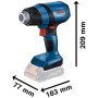 Bosch Professional 18V System décapeur thermique sans-fil GHG 18V-50 (avec buse à réflecteur 32 x 33 mm, buse de réduction 9 mm)