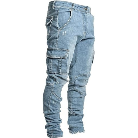 Jeans pour Homme,Pantalon Denim Slim,De Survêtement Homme,Coton de Couleur Pantalon de Travail Hip-hop délavé Vintage.