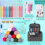 Coopay Kit Crochet Debutant Complet, 15 Pelotes de Laine Crochet, Accessoires de Crochets Tricot, 73 Kits de Crochets Ergonomiqu