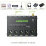 LiNKFOR Mini Mélangeur Audio Stéréo 4 Canaux Mélangeur de Ligne Ultra-Faible Bruit Switch Stereo/Mono, Contrôle du Volume Indépe